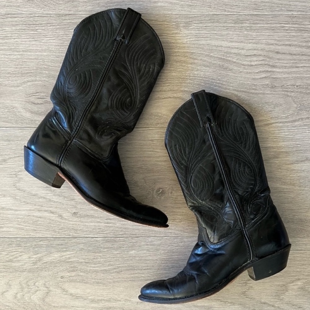 Black Vintage Cowboy Boots - Picture 2 of 4
